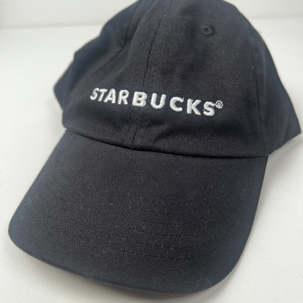 Starbucks Barista Coffee Employee Uniform Hat Black Cotton Embroidered Cap 472